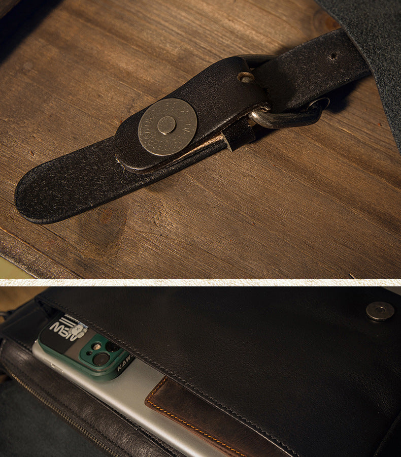 メンズメッセンジャーバッグ韩国ファッションカジュアル手作り牛皮本革製男性斜めがけショルダーバッグ