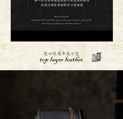 メンズショルダーバッグ 牛皮 手作りカジュアル スポーツ スマホポーチ男性用斜めがけバッグ