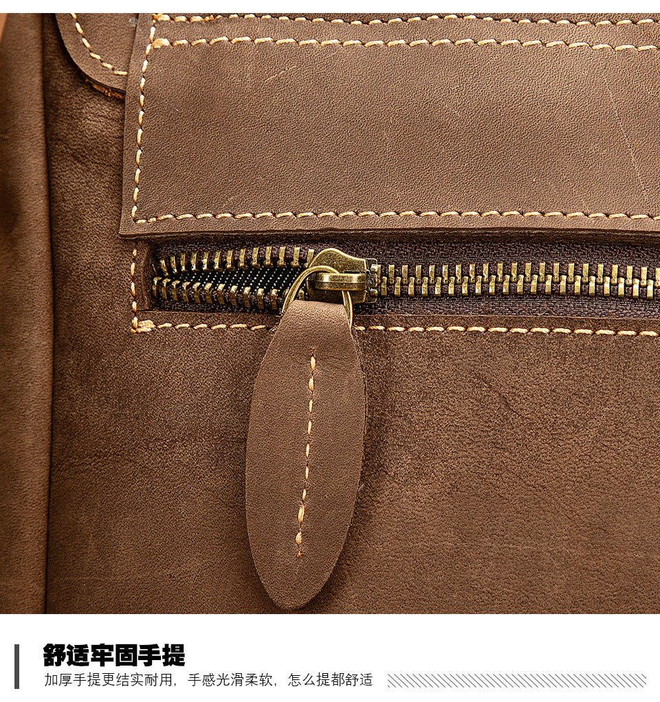 メンズリュック牛革本革製レトロ大容量男性用パソコンバッグ