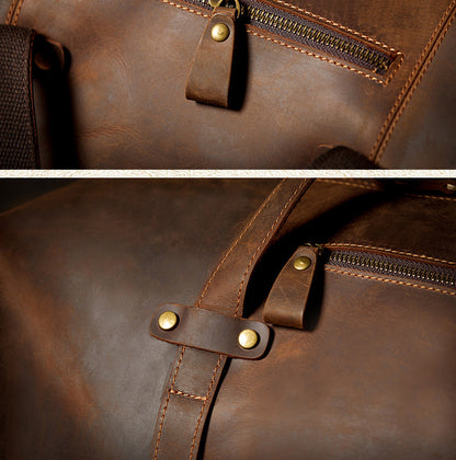 メンズ旅行かばん 手提げかばん 手作り オリジナル レトロ 大容量 牛革本革製 荷物かばん 男性斜めがけショルダーバッグ
