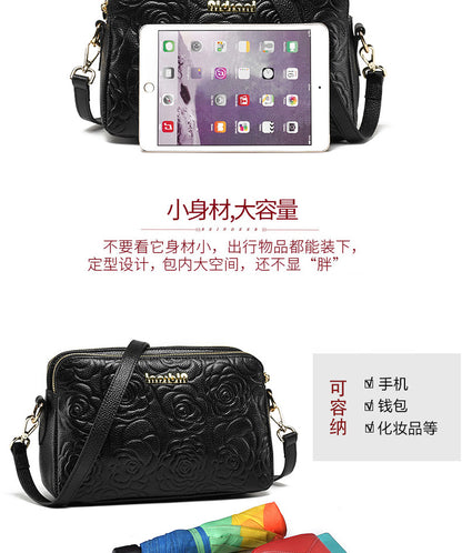 レディースバッグ牛革ファッションスクエアバッグシングル斜め掛けバッグローレットめ何とでも合うショルダーバッグ.ポシェット