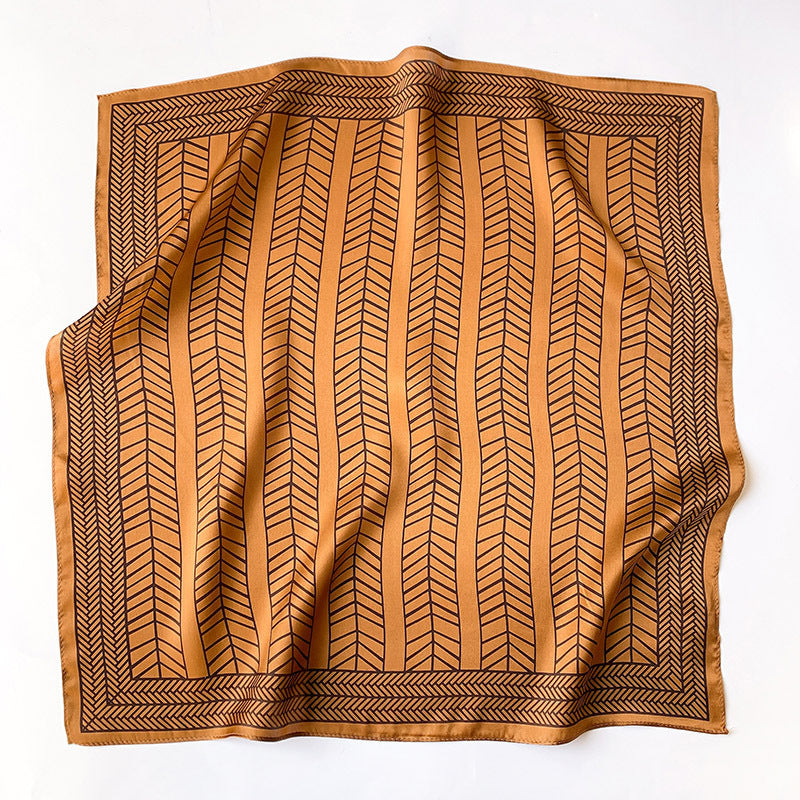 シルクスカーフエレガントな気質小さなスカーフ高品質幾何柄装飾スカーフレディース