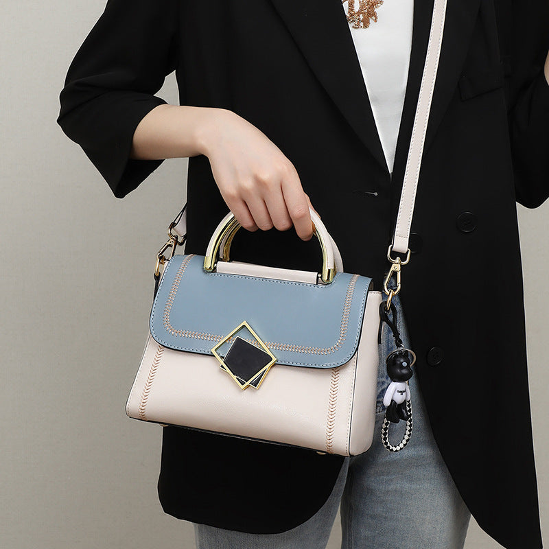 レディースバッグ高級感斜め掛けバッグ本革わきの下バッグカラーマッチングハンドバッグファッションショルダーバッグ.ポシェット