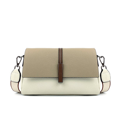 レディースバッグ牛革斜め掛けバッグ本革スクエアバッグシングルカラーマッチング通勤何とでも合うショルダーバッグ.ポシェット