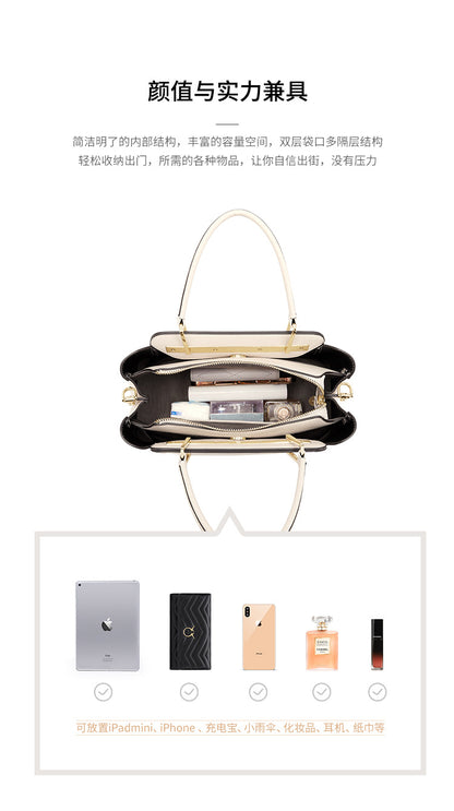 レディースバッグ本革ハンドバッグ大容量ファッション何とでも合うシンプル気質ショルダーバッグ通勤ハンドバッグ.カバン