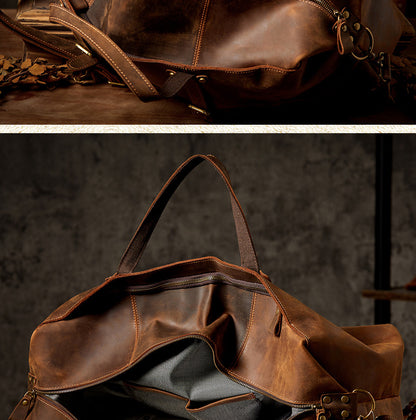 メンズ旅行かばん 手提げかばん 手作り オリジナル レトロ 大容量 牛革本革製 荷物かばん 男性斜めがけショルダーバッグ