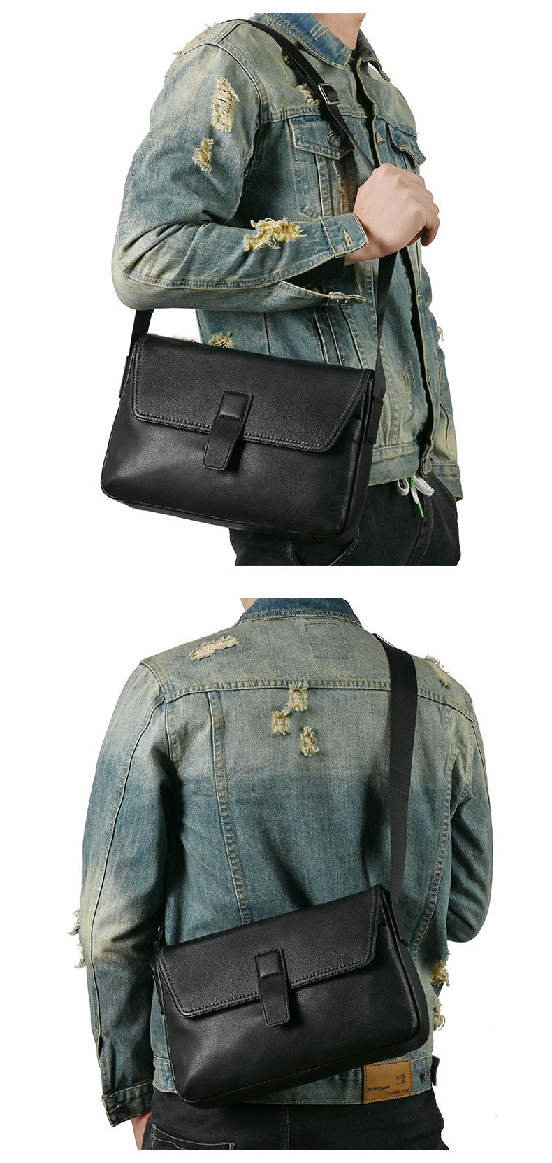 メンズショルダーバッグ牛革本革製カジュアルビジネス 男性斜めがけバッグ