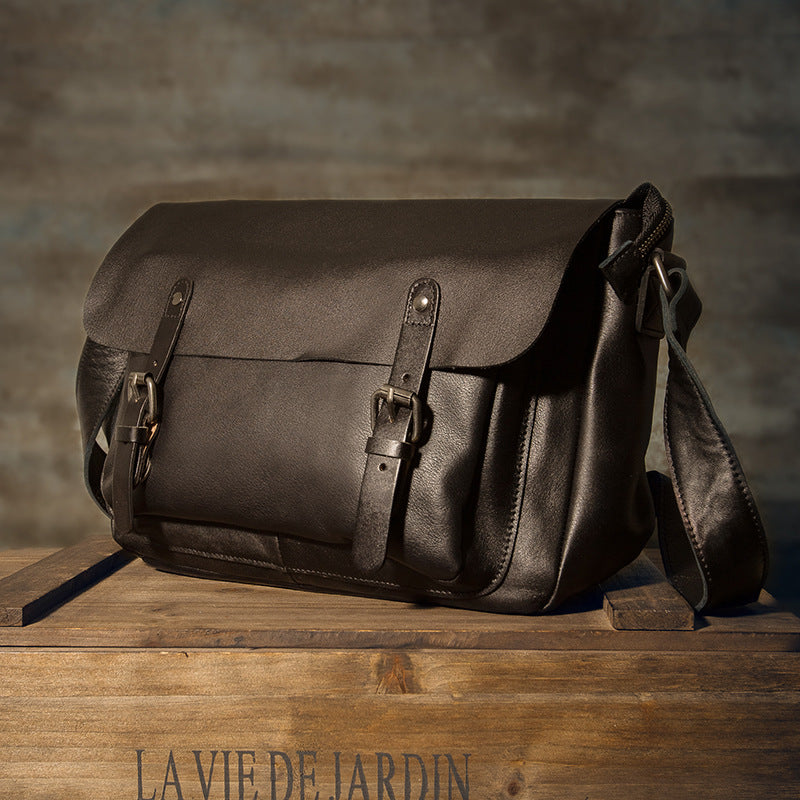 メンズメッセンジャーバッグ韩国ファッションカジュアル手作り牛皮本革製男性斜めがけショルダーバッグ