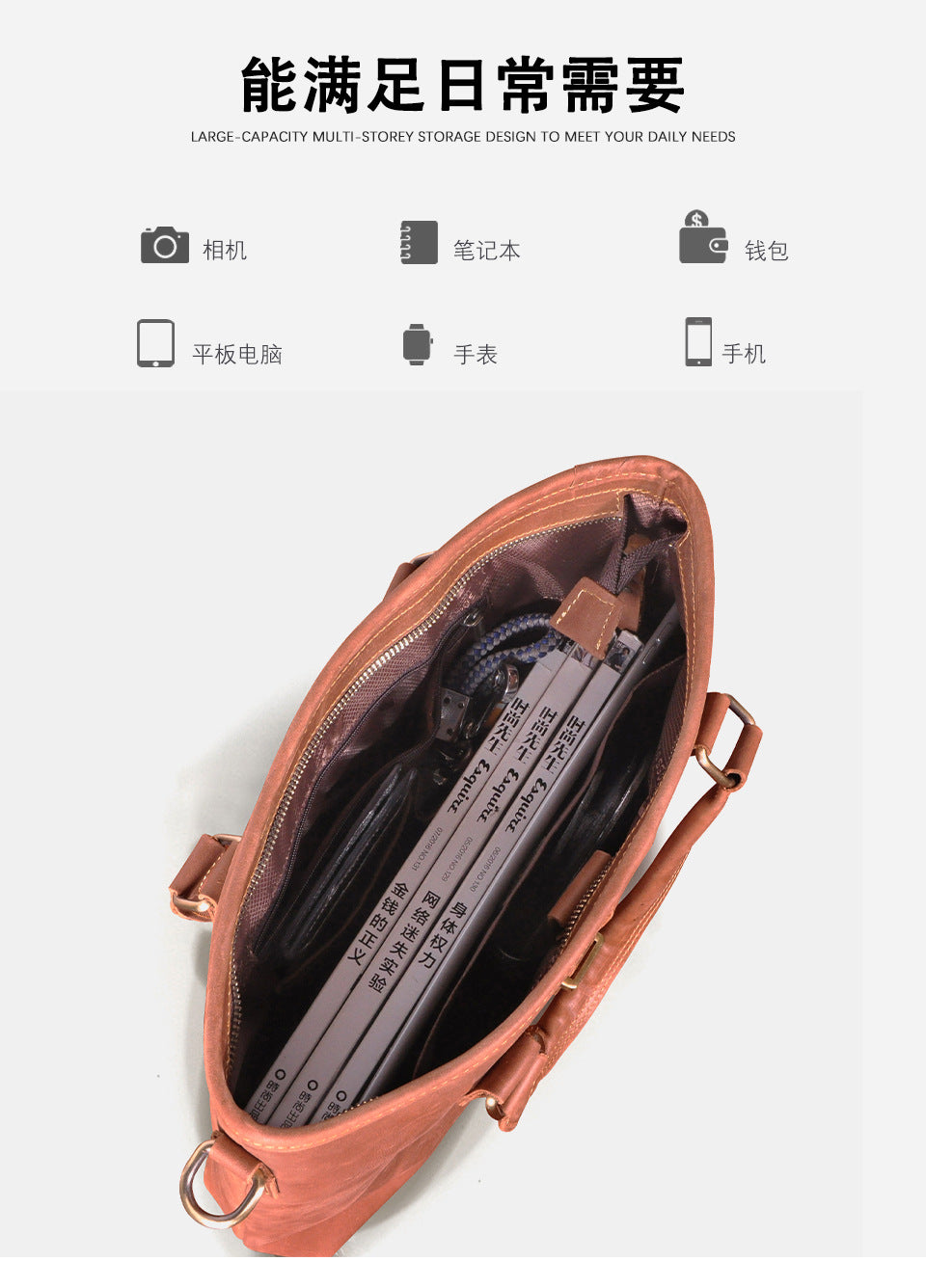 メンズブリーフケースショルダーバッグレトロビジネスハンドバッグ牛革本革製男性パソコンバッグ