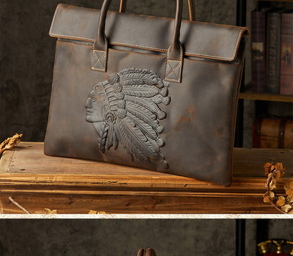 メンズ手提げかばんハンドバッグ手作業牛皮クレイジー・ホース 出張携帯便利ビジネスカジュアル男性用ブリーフケース薄型パソコンバッグ