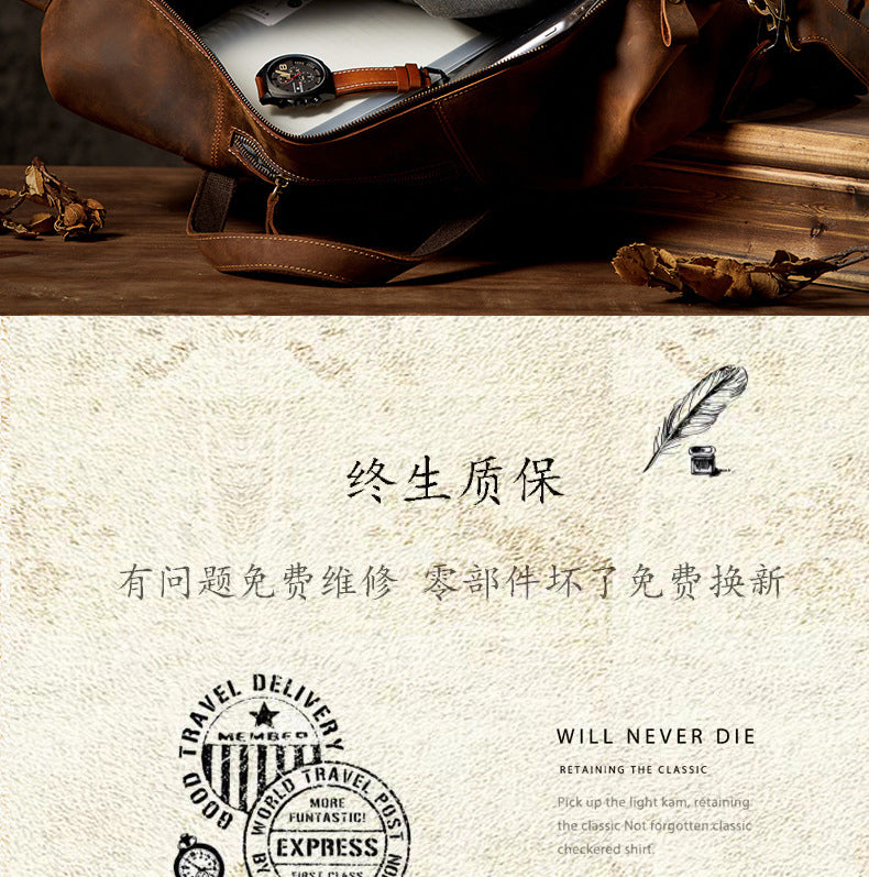 メンズ旅行かばん 手提げかばん 手作り オリジナル レトロ 大容量 牛革本革製 荷物かばん 男性斜めがけショルダーバッグ