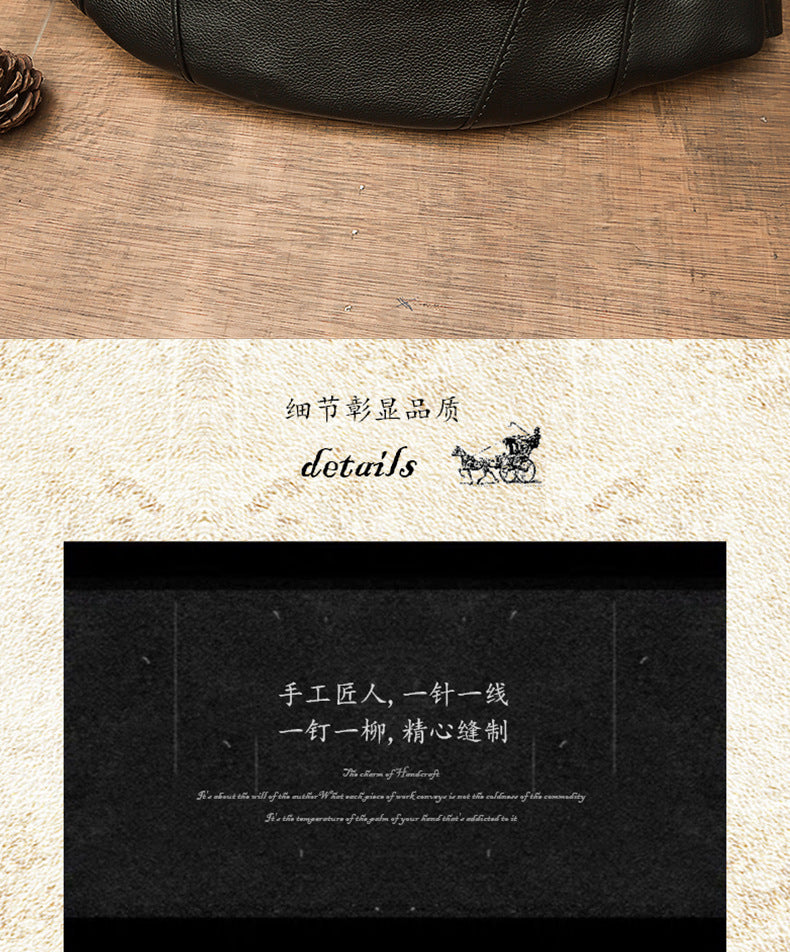 メンズバストバッグ手作り牛革本革製カジュアル携帯電話ウエストポーチスポーツアウトドア個性ファッション男性ショルダーバッグ斜めがけバッグ