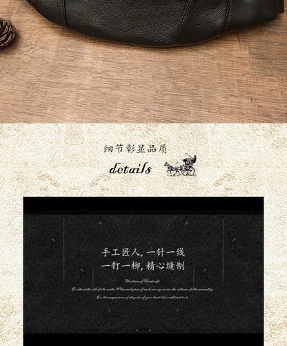 メンズバストバッグ手作り牛革本革製カジュアル携帯電話ウエストポーチスポーツアウトドア個性ファッション男性ショルダーバッグ斜めがけバッグ