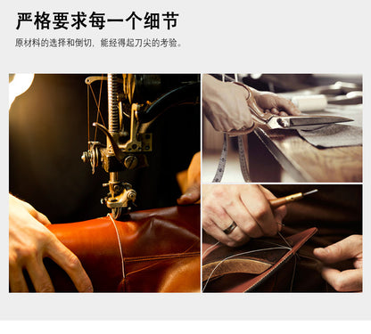 メンズ斜めがけバッグ牛革本革製レトロ男性用ショルダーバッグ