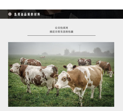 メンズブリーフケースショルダーバッグレトロビジネスハンドバッグ牛革本革製男性パソコンバッグ