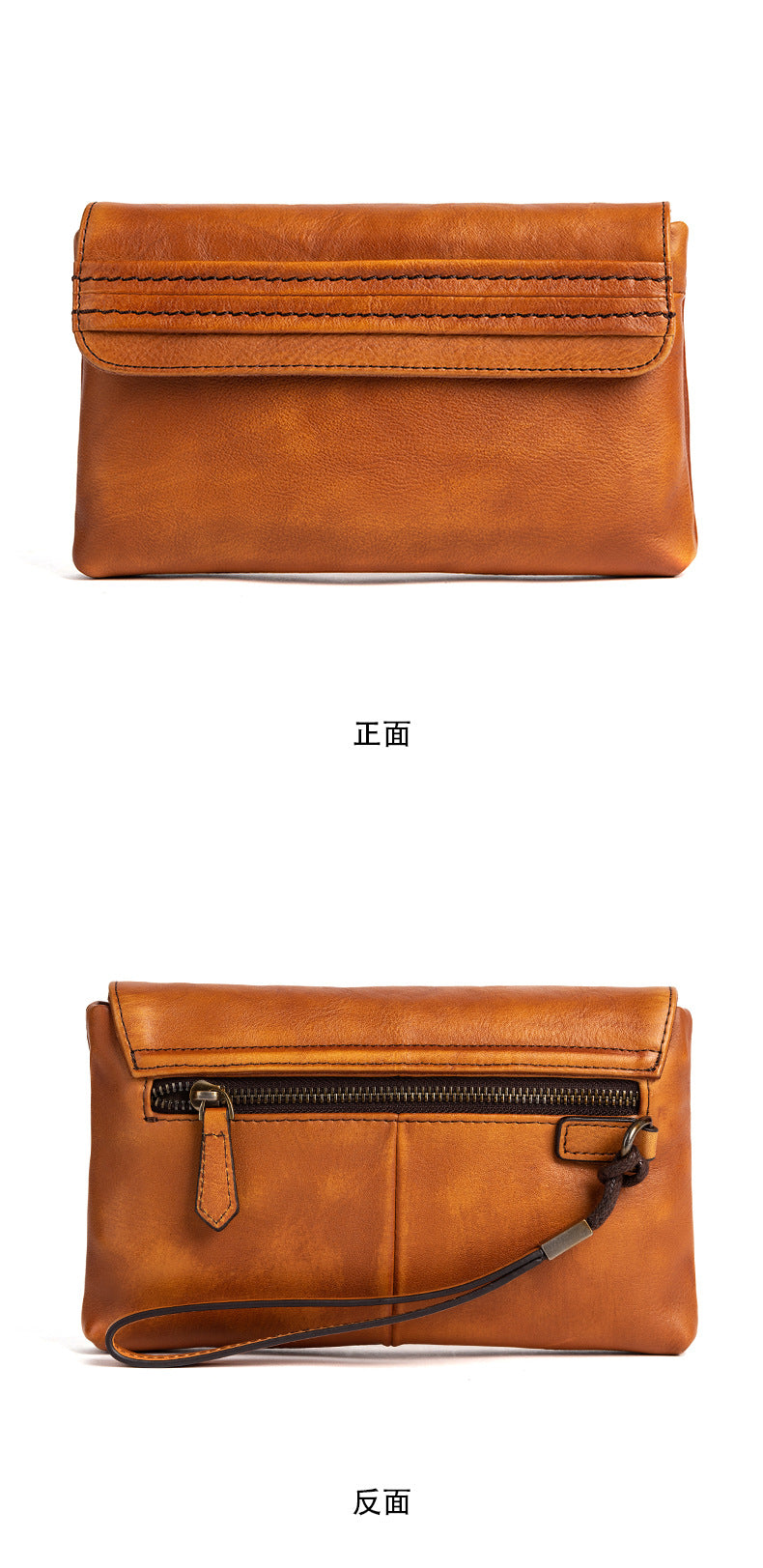メンズクラッチバッグ牛革本革製レトロカジュアル男性用ハンドバッグ