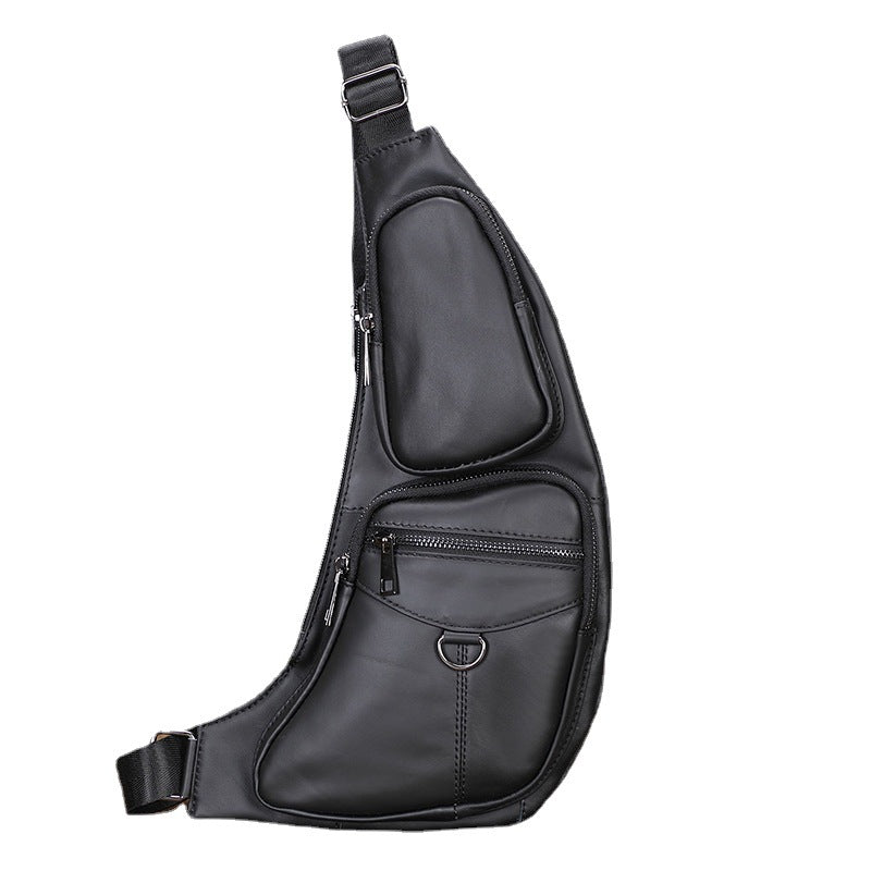 メンズバストバッグ牛革本革製スポーツファッション男性用斜めがけバッグショルダーバッグ