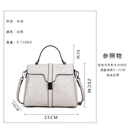 本革レディースバッグ鰐柄ハンドバッグファッション大容量ショルダーバッグレトロ何とでも合うハンドバッグ.カバン