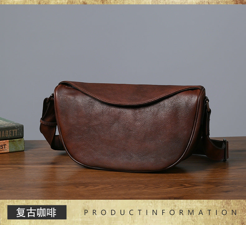 メンズショルダーバッグ牛革本革製カジュアルビジネス男性用斜めがけバッグ