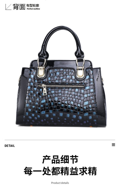 ヒョウ柄本革レディースバッグトップ牛革大容量レトロバッグショルダーバッグシンプル高品質ハンドバッグ.カバン