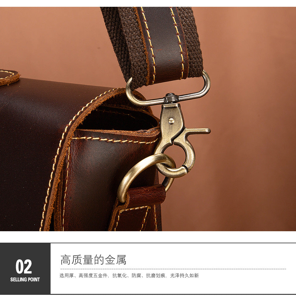 メンズブリーフケースハンドバッグ牛革本革製レトロビジネス男性用パソコンバッグ