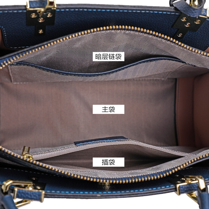 本革レディースバッグファッションハンドバッグ高級感大気スプライス高品質気質エレガントショルダーバッグハンドバッグ.カバン