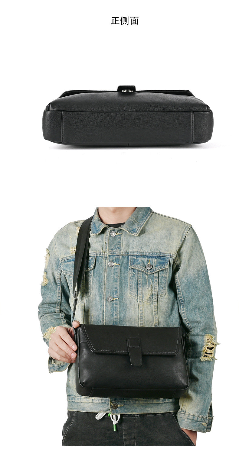 メンズショルダーバッグ牛革本革製カジュアルビジネス 男性斜めがけバッグ