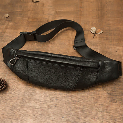 メンズバストバッグ手作り牛革本革製カジュアル携帯電話ウエストポーチスポーツアウトドア個性ファッション男性ショルダーバッグ斜めがけバッグ
