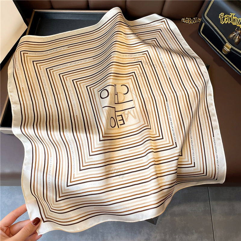 シルクスカーフ女性欧米字母柄ストリート柄プリント柄ファッションスカーフ気質