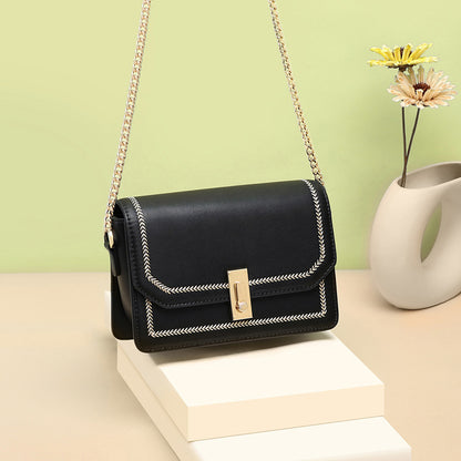 本革の斜めショルダーバッグ小物バッグおしゃれで高級感のチェーンバッグシンプルスクエアバッグショルダーバッグ.ポシェット