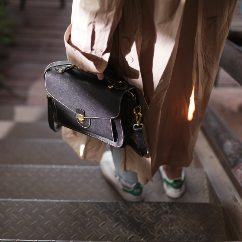 レディースバッグファッション本革トップ牛革レトロハンドバッグメッセンジャーバッグトレンドショルダーバッグ.ポシェット