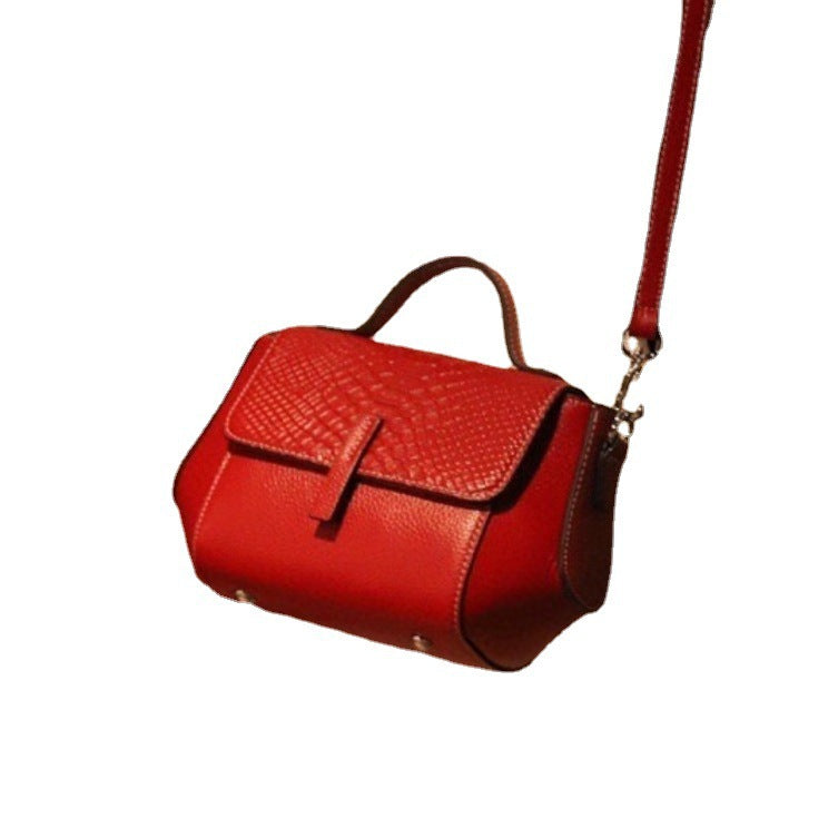 本革レディースバッグ鰐柄ハンドバッグ斜め掛けバッグレトロスクエアバッグ通勤OL 何とでも合うショルダーバッグ.ポシェット