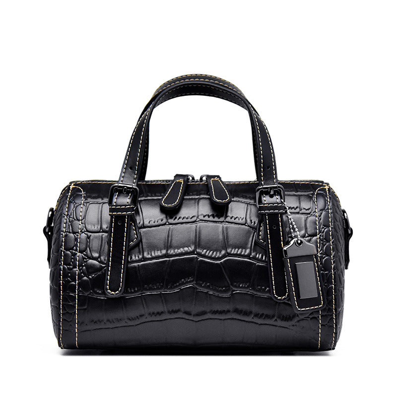 レディース鰐柄斜め掛けバッグ本革ハンドバッグボストンバッグショルダーバッグファッション気質ハンドバッグ.カバン