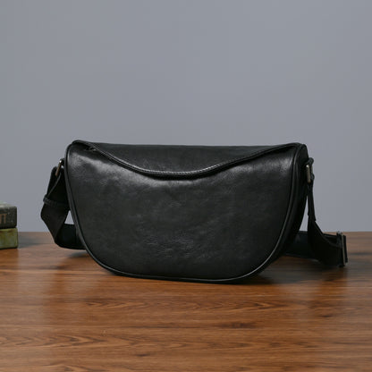 メンズショルダーバッグ牛革本革製カジュアルビジネス男性用斜めがけバッグ