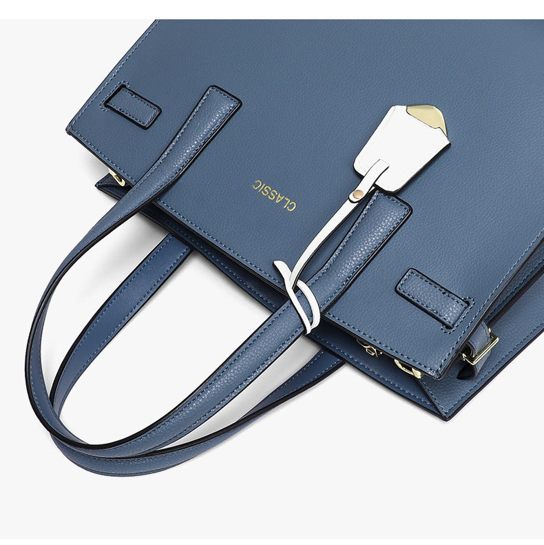 女性のハンドバッグ大容量ショルダーバッグ高級感牛革通勤OL何とでも合うシンプルハンドバッグ.カバン