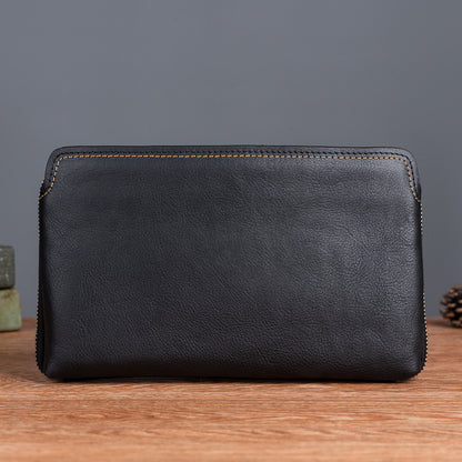 メンズクラッチバッグ牛革本革製実用レトロカジュアル男性バッグ
