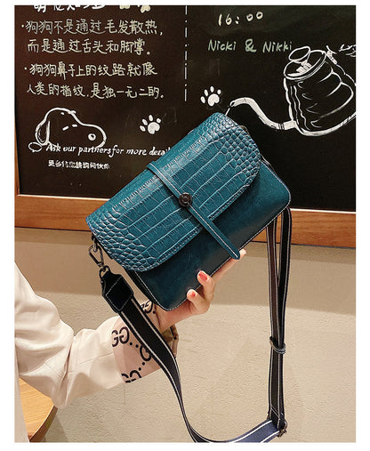 レディースバッグ鰐柄牛革ファッション何とでも合う斜め掛けバッグ本革スクエアバッグレトロショルダーバッグ.ポシェット