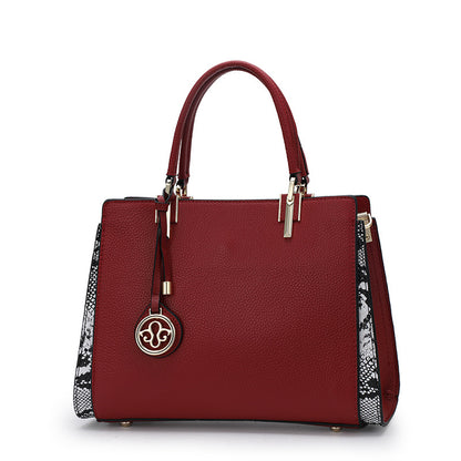 本革レディースバッグファッションハンドバッグ高級感大気スプライス高品質気質エレガントショルダーバッグハンドバッグ.カバン