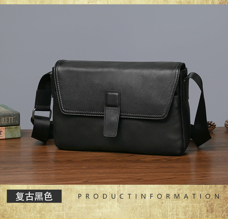 メンズショルダーバッグ牛革本革製カジュアルビジネス 男性斜めがけバッグ