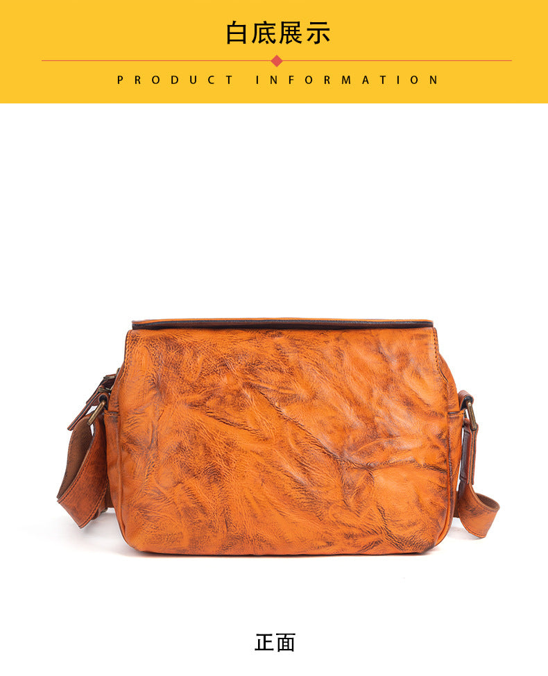 メンズショルダーバッグ牛革本革製レトロ男性斜めがけバッグ