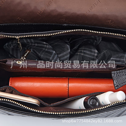 レディースバッグトップに牛革ファッション斜め掛けバッグ編みバッグ大容量気質ショルダーバッグ.ポシェット