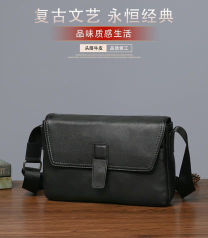 メンズショルダーバッグ牛革本革製カジュアルビジネス 男性斜めがけバッグ