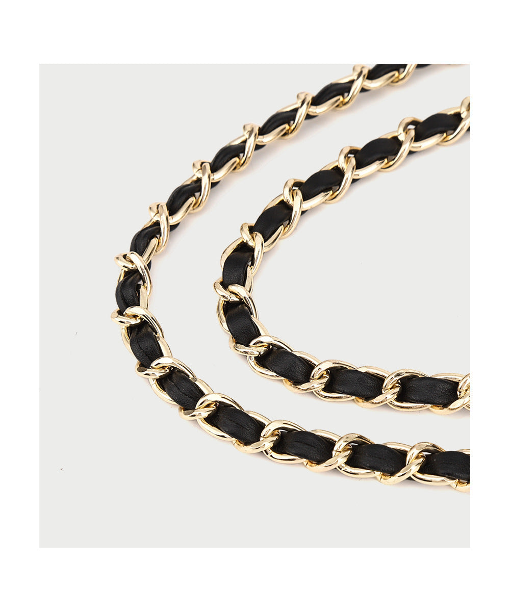 本革バッグレディース斜め掛けバッグチェック柄チェーンバッグスクエアバッグファッション何とでも合うショルダーバッグ.ポシェット