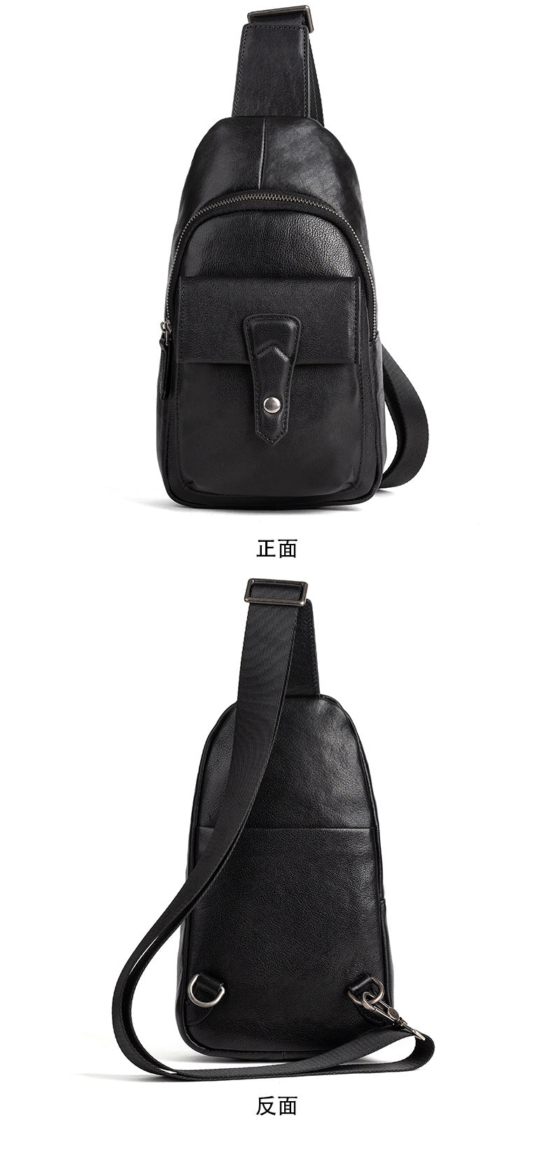 メンズバストバッグ牛革本革製レトロカジュアル男性用斜めがけバッグ