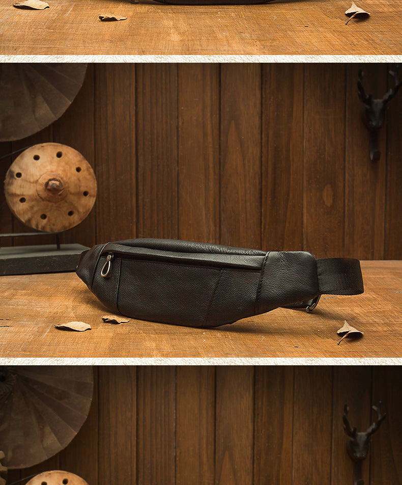 メンズバストバッグ手作り牛革本革製カジュアル携帯電話ウエストポーチスポーツアウトドア個性ファッション男性ショルダーバッグ斜めがけバッグ
