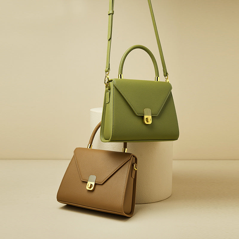 女性のハンドバッグレトロ通勤OLミニバッグ本革高級感斜め掛けバッグシンプル ハンドバッグ.カバン