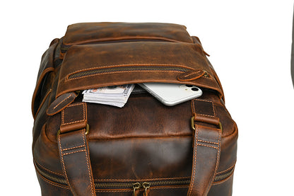 メンズリュック牛革本革製大容量アウトドアカジュアル男性用旅行かばんパソコンバッグ