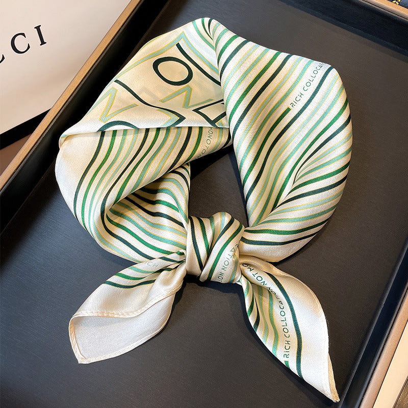 シルクスカーフ女性欧米字母柄ストリート柄プリント柄ファッションスカーフ気質