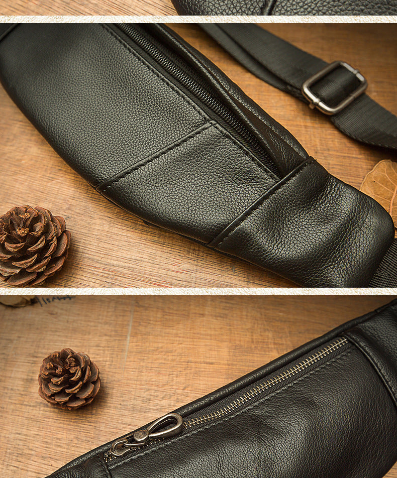 メンズバストバッグ手作り牛革本革製カジュアル携帯電話ウエストポーチスポーツアウトドア個性ファッション男性ショルダーバッグ斜めがけバッグ