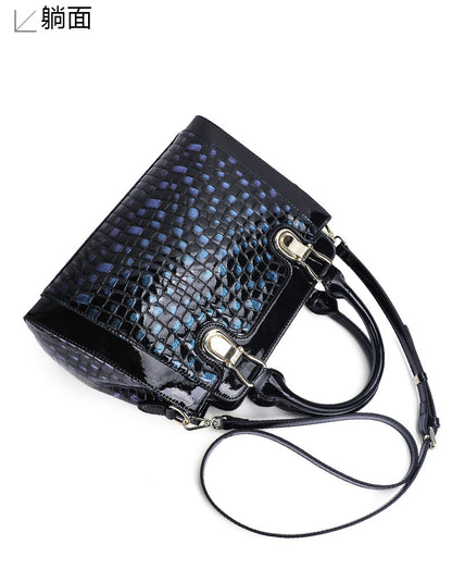 ヒョウ柄本革レディースバッグトップ牛革大容量レトロバッグショルダーバッグシンプル高品質ハンドバッグ.カバン